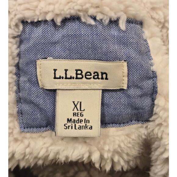 LL Bean Corduroy Relaxed Sherpa Lined Shacket Shirt Jacket Womens XL Brown - Picture 7 of 12
